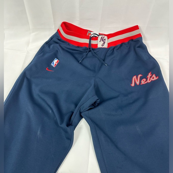Vintage Nike Team NBA New Jersey Nets Warm up Pants Red Blue XL - Picture 1 of 8